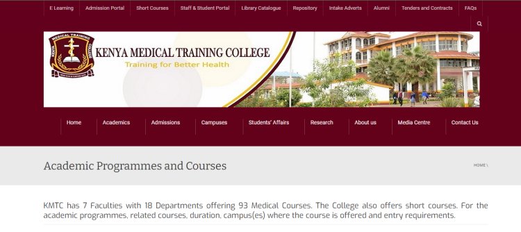 Top  KMTC Diploma Courses , Fees, and Contact Details For 2024