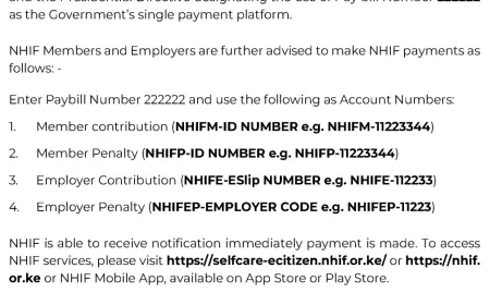 New NHIF Paybill Number 2024 For Making contributions And Paying Penalties